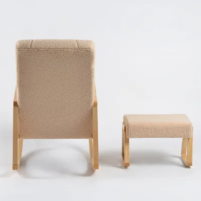 כורסת הנקה נדנדה ראטן בוקלה צבע חול