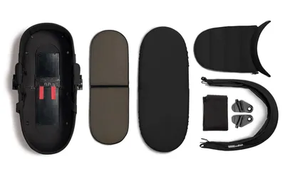 עגלת YOYO² עם שלדה לבנה/שחורה + סל שכיבה + טיולון