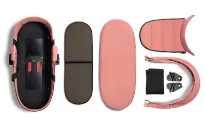 עגלת YOYO² עם שלדה לבנה/שחורה + סל שכיבה + טיולון