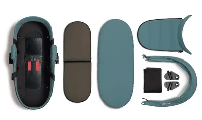 עגלת YOYO² עם שלדה לבנה/שחורה + סל שכיבה + טיולון