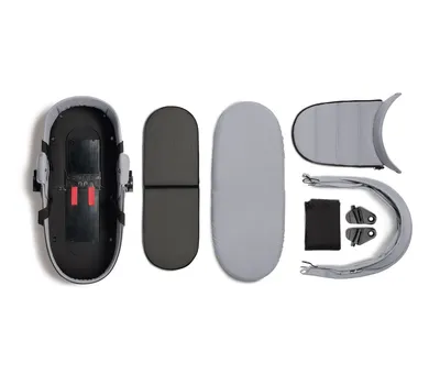 עגלת YOYO² עם שלדה לבנה/שחורה + סל שכיבה + טיולון