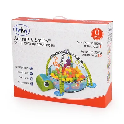 משטח פעילות עם בריכת כדורים - ™Animals & Smiles