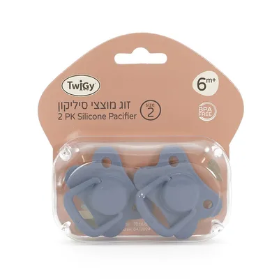 זוג מוצצי סיליקון טוויגי 6-12 חודשים – Twigy 2 pk Silicone Pacifier