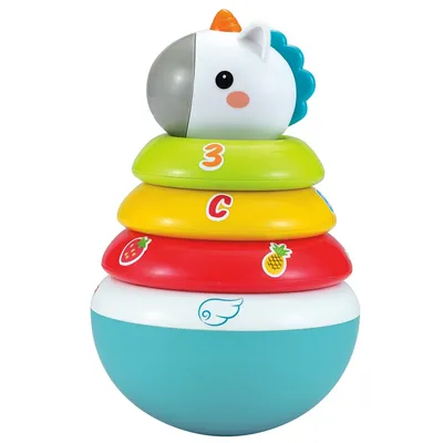 צעצוע מגדל טבעות מתנדנד בצורת חד קרן