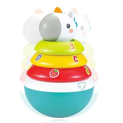 צעצוע מגדל טבעות מתנדנד בצורת חד קרן