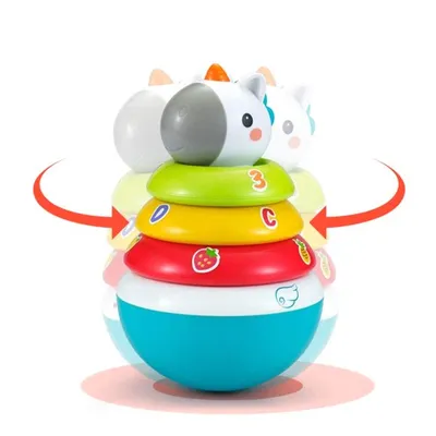 צעצוע מגדל טבעות מתנדנד בצורת חד קרן