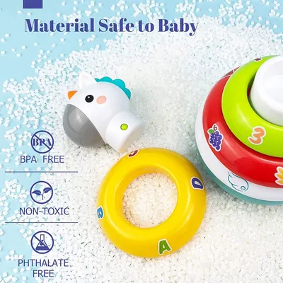 צעצוע מגדל טבעות מתנדנד בצורת חד קרן