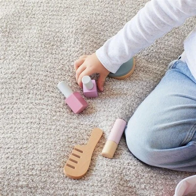 תיק איפור מעוצב עם 12 אביזרים מעץ מלא למשחקי דמיון PolarB