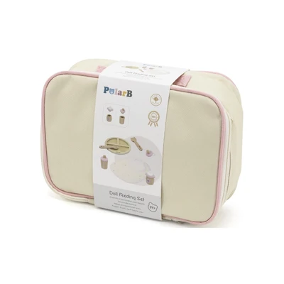 סט האכלה לבובה מעוצב עם 8 אביזרים מעץ מלא למשחקי דמיון PolarB