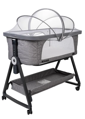 עריסה נצמדת למיטה בד אפור מלאנג’ / שלד שחור ספורט ליין נועה Sport Line