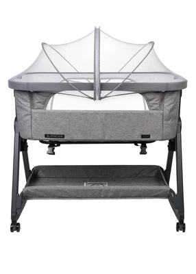 עריסה נצמדת למיטה בד אפור מלאנג’ / שלד שחור ספורט ליין נועה Sport Line