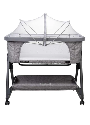 עריסה נצמדת למיטה בד אפור מלאנג’ / שלד שחור ספורט ליין נועה Sport Line