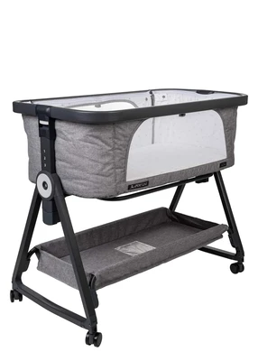 עריסה נצמדת למיטה בד אפור מלאנג’ / שלד שחור ספורט ליין נועה Sport Line