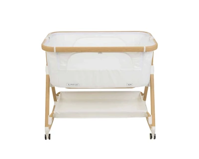 עריסה נצמדת למיטה ספורט ליין נועה בד לבן / שלד עץ – Sport Line