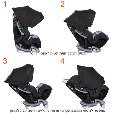 חדש בישראל! מושב בטיחות 4 ב 1 ™Cover Me מבית ®Baby Trend (שחור)