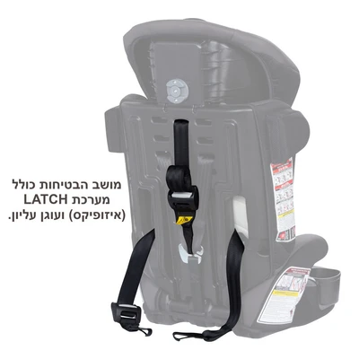 חדש בישראל! מושב בטיחות 3 ב 1 ™Hybrid מבית ®Baby Trend (אפור)