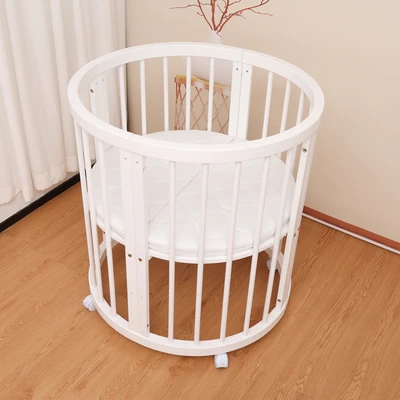 עריסה +מיטת תינוק מעץ 4 ב 1 קן לציפור מעץ צבע לבן Minigo&be-care import