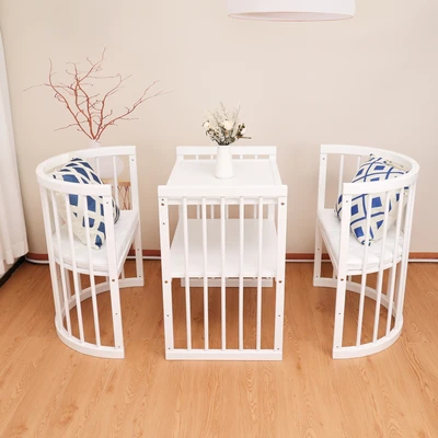 עריסה +מיטת תינוק מעץ 4 ב 1 קן לציפור מעץ צבע לבן Minigo&be-care import