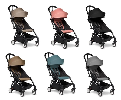 עגלת YOYO² עם שלדה לבנה/שחורה + סל שכיבה + טיולון