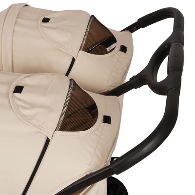 עגלת תאומים טוויגי טווין פיקס צבע שמנת – ™Twigy Twin Peaks