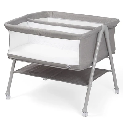 עריסת תאומים דאלאס דאבל אפור / מסגרת אפורה – Dallas Double Baby Crib Rocky