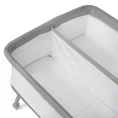 עריסת תאומים דאלאס דאבל אפור / מסגרת אפורה – Dallas Double Baby Crib Rocky