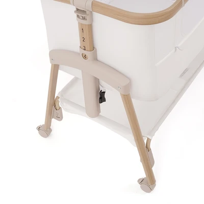 עריסה נצמדת היילי לבן / שלד דמוי עץ – Hailey