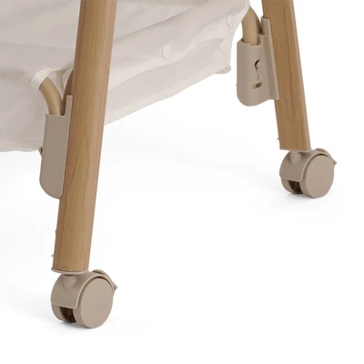 עריסה נצמדת היילי לבן / שלד דמוי עץ – Hailey