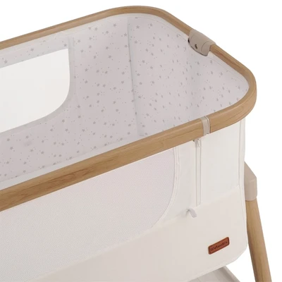 עריסה נצמדת היילי לבן / שלד דמוי עץ – Hailey