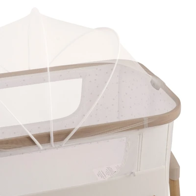 עריסה נצמדת היילי לבן / שלד דמוי עץ – Hailey