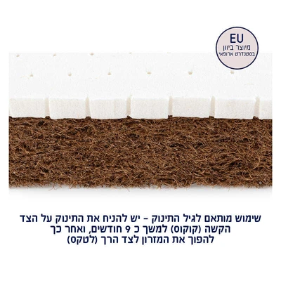 STELO מזרן נושם לתינוק עם שמירה על טמפ’ גוף 127X63 ס”מ