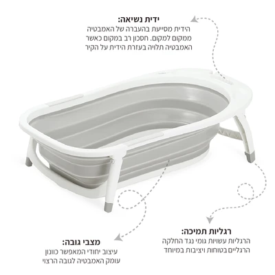 אמבטיה מתקפלת כנרת – Kineret Folding Bath Tub