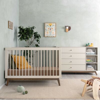 שידה לתינוק הרמוני חלב שקדים+אגוז