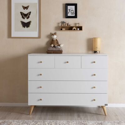 שידה לתינוק איימי לבן+טבעי