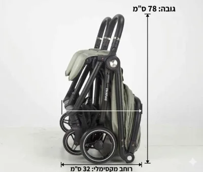 עגלת תאומים דגם: ICON צבע ירוק מעושן