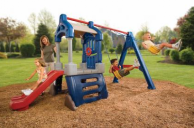 מתקן נדנדה ומגלשה Little Tikes