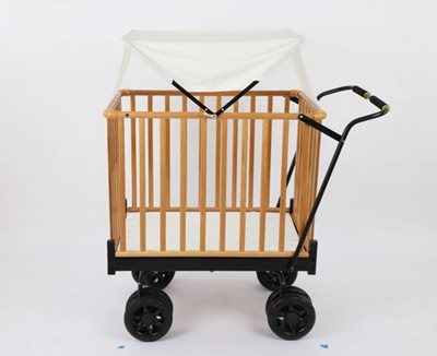 עגלול עץ לתינוק 8 גלגלים - ידיות מתכת