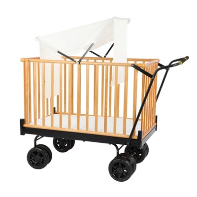 עגלול עץ ענק לתינוק - ידיות מתכת