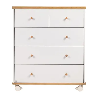 שידה דור לבן טבעי גלגלים שניר