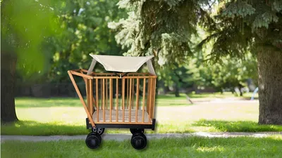 עגלול עץ ענק לתינוק- ידיות עץ