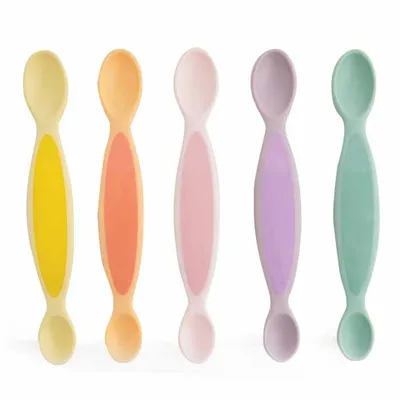 מארז 5 כפיות דו כיווניות לתינוק טוויגי – Twigy Flawless™ – 5pc Duo Weaning & Feeding Spoons