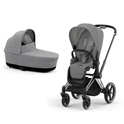 עגלה משולבת סייבקס פריאם 4 | שלדה כרום עם ידית שחורה – 4 Cybex Priam