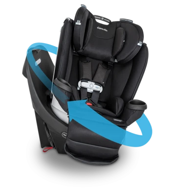 כיסא בטיחות מסתובב משולב בוסטר Revolve 360 Extend עם חיישן Sensor Safe - שחור Evenflo