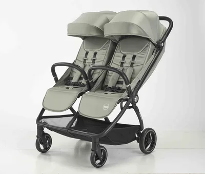 עגלת תאומים דגם: ICON צבע ירוק מעושן